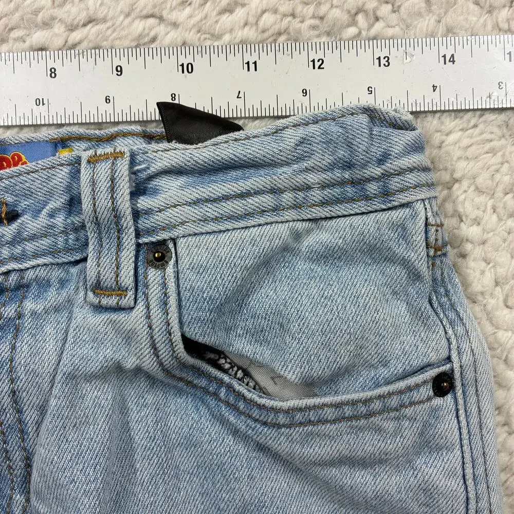 Empyre Straight Jeans Womens 26 Light Wash Baggy Low Rise Denim Skate Hip Hop